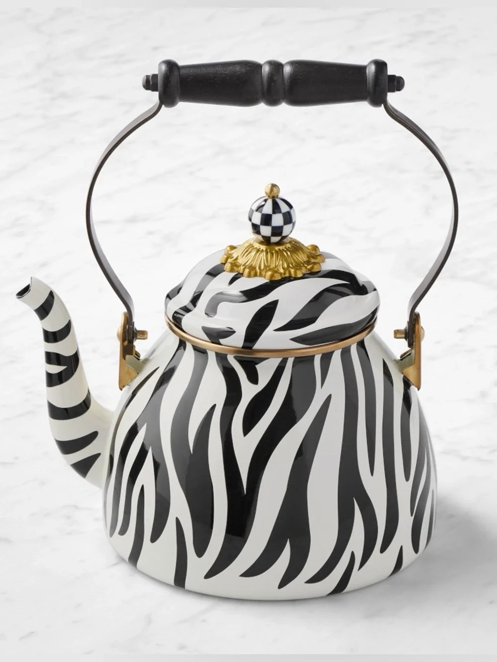 MacKenzie-Childs Zebra 2 Quart Tea Kettle
